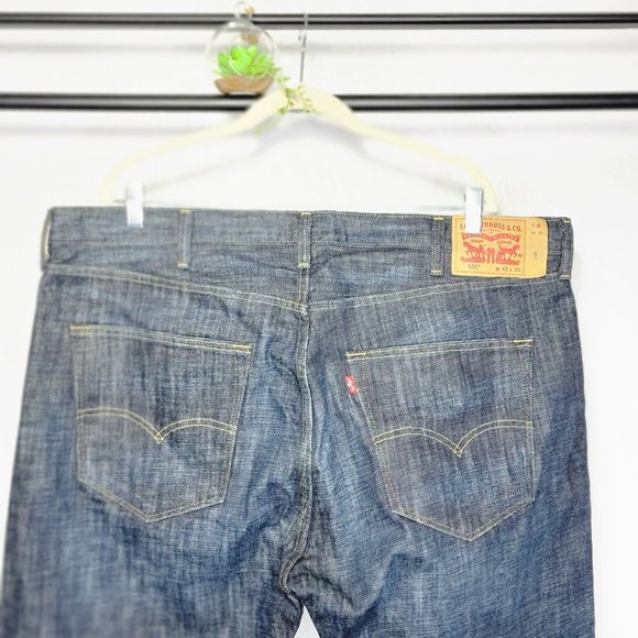 Levi's 501 Straight Leg Six Button Raw Denim Jeans - Picture 9 of 11